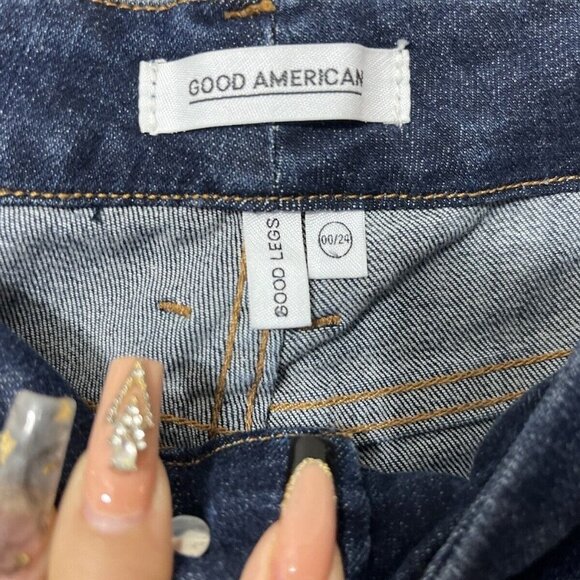 Good American Good Legs Jeans Womens Stretch Blue Skinny Leg Size 00/24 EUC - Picture 6 of 8